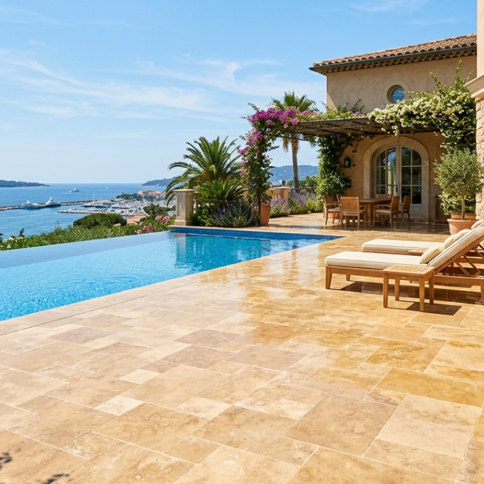 Travertin extérieur : comment l'entretenir et le rénover sur la Côte d'Azur ? - Les Traitements du Sud